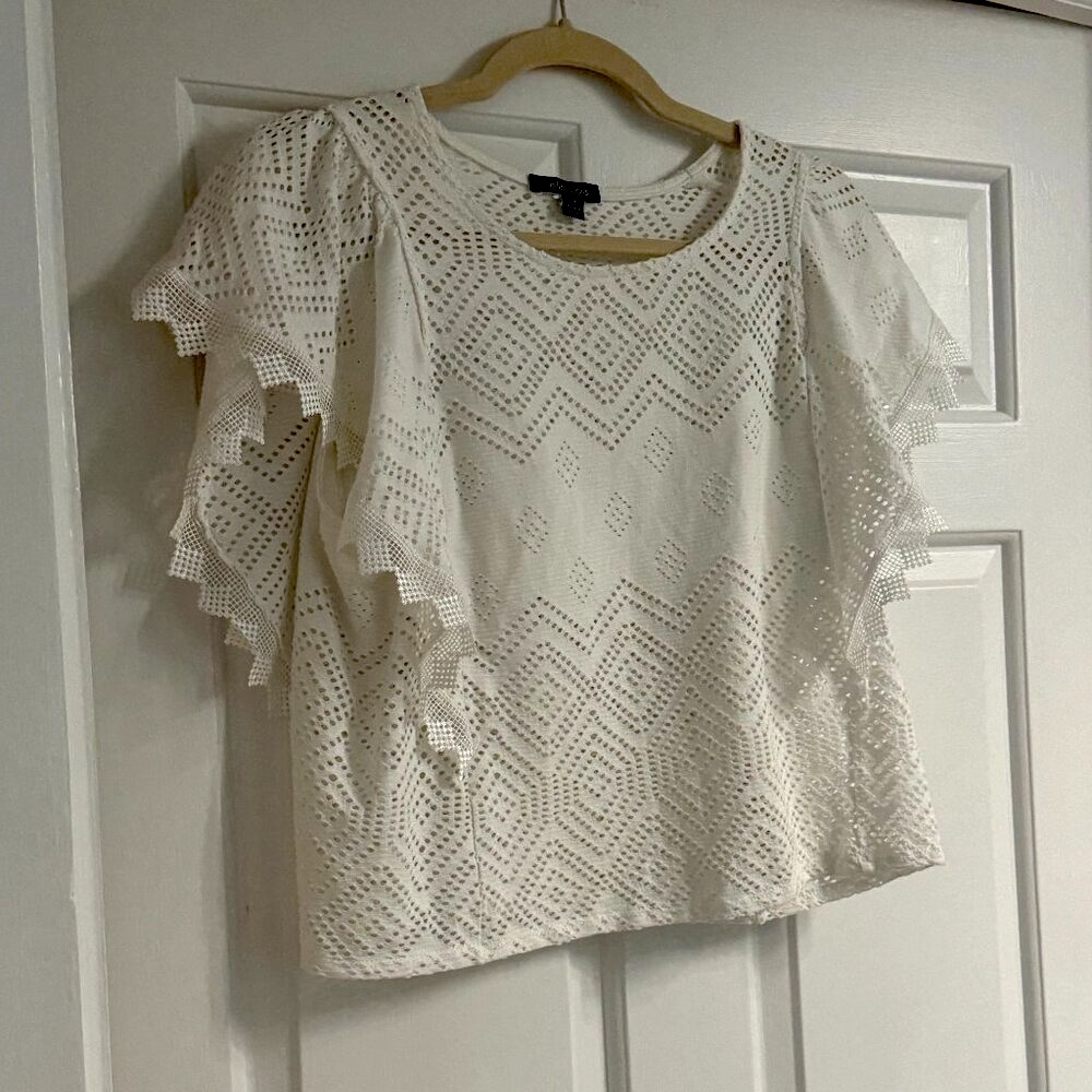 Ella Moss White Eyelet Top